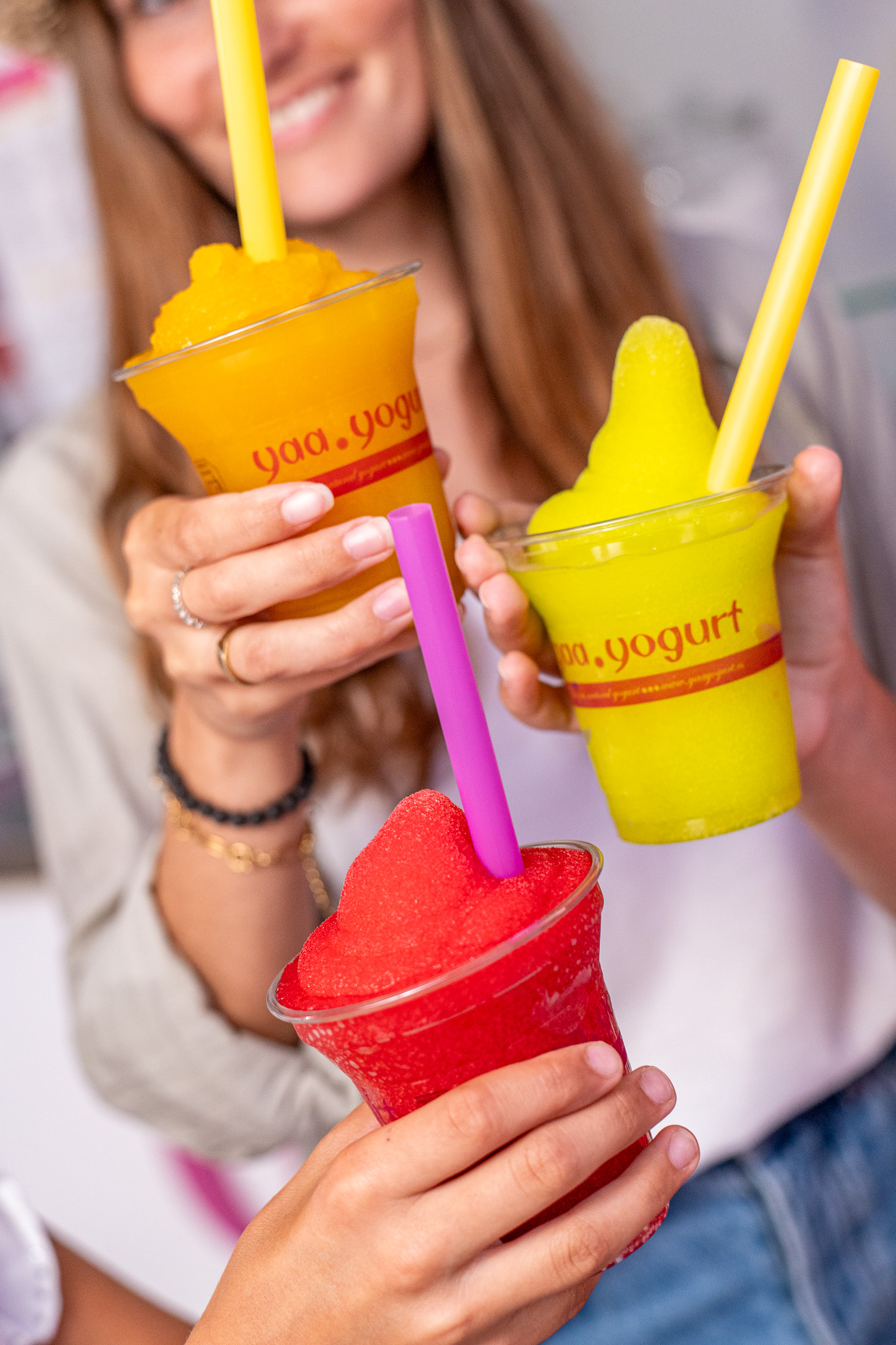 Tres granizados Yaa de diferentes sabores